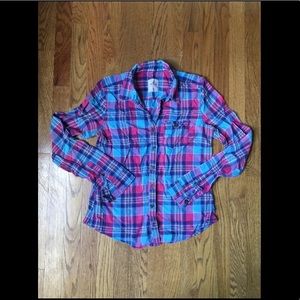 Pink and blue flannel